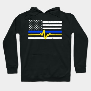 911 Dispatcher - Thin Blue Gold Line Flag Hoodie